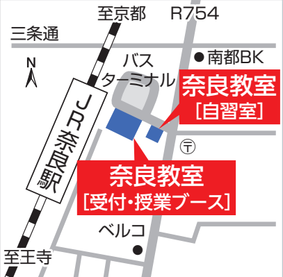 KEC個別奈良教室(JR「奈良駅」)地図