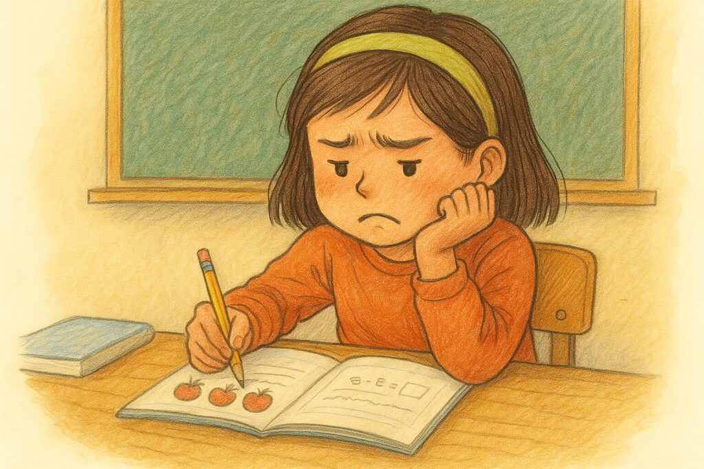 小4の壁に当たる小学生の女の子