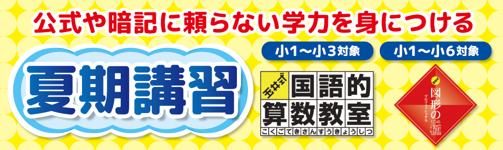 【受付終了】夏期講習｜【小1～小3】玉井式国語的算数教室＆【小1～小6】KIWAMI AAA+図形の極